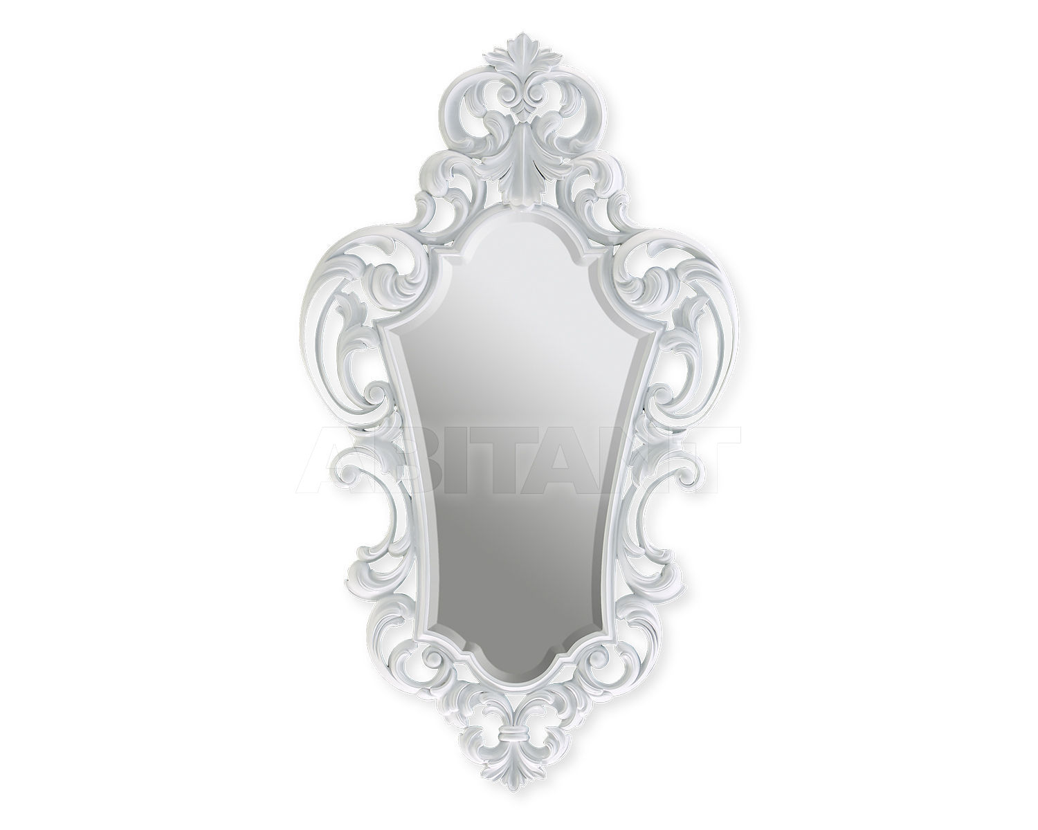 Buy Wall mirror Rococo Christopher Guy 2014 50-3094-B-BEV White Lacquer