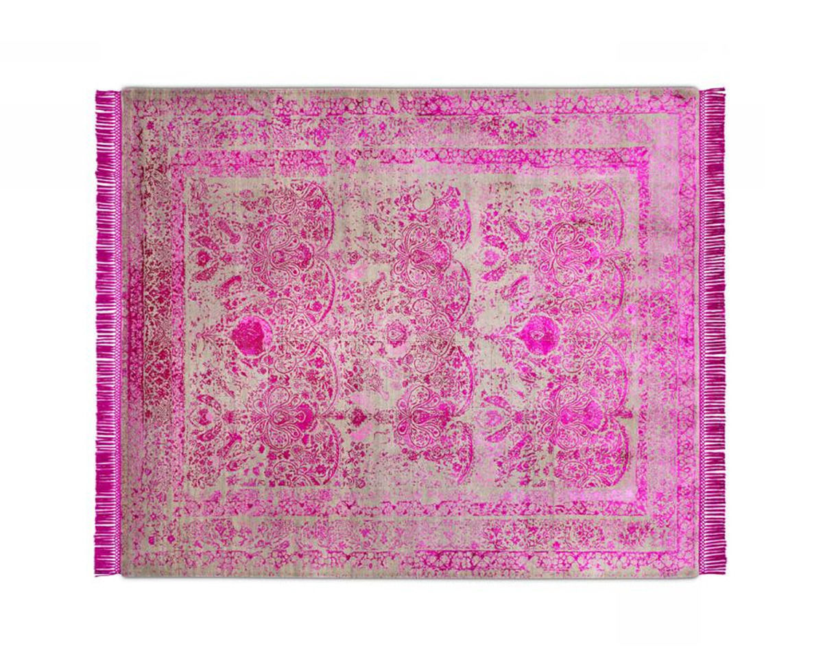 Buy Modern carpet Rug Star Persia/rajasthan Rajasthan No. 13 | EyeCandyPink on NaturalGrey 