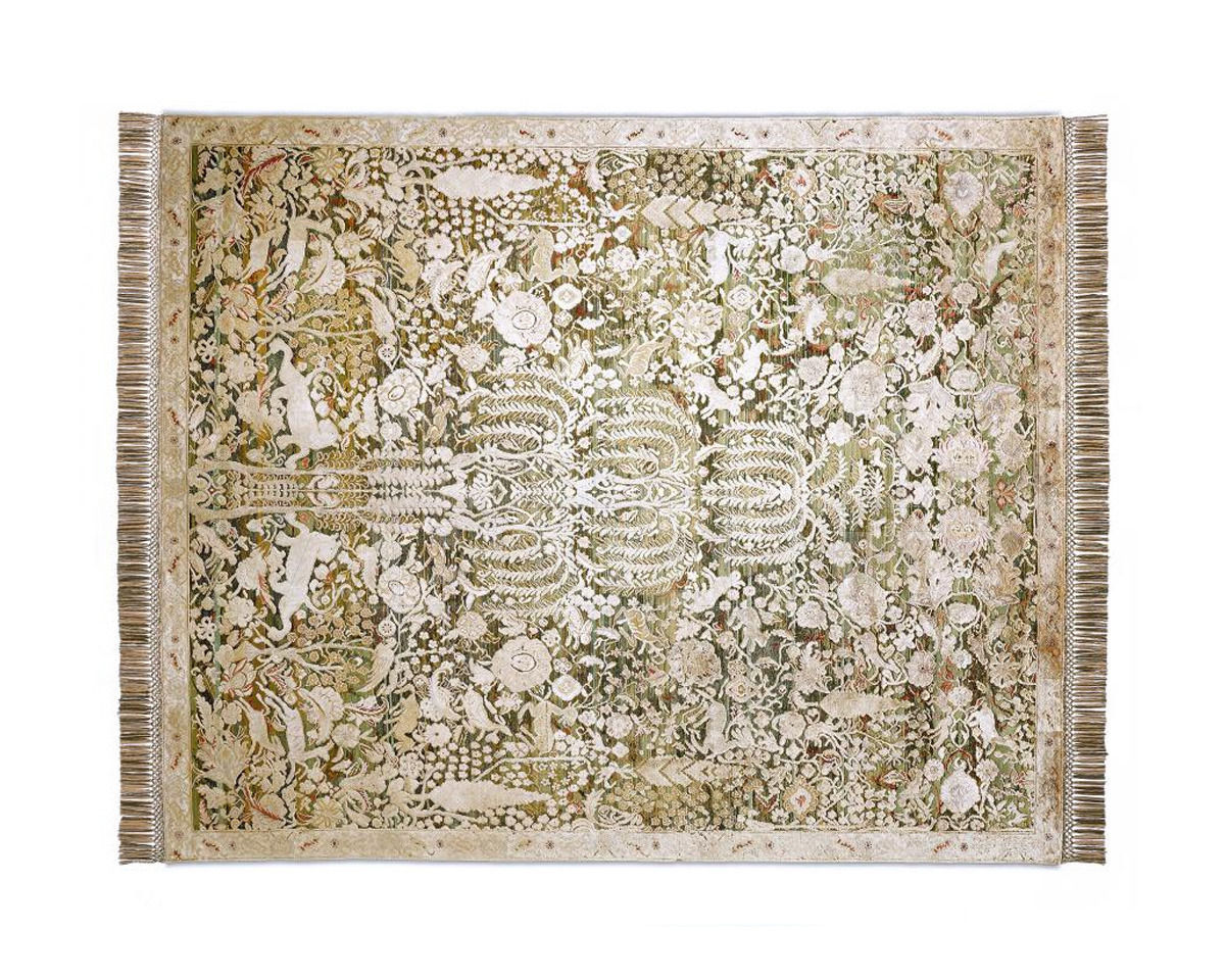 Buy Modern carpet Rug Star Oxidized Belle Époque Tree of Life | GreenMix | SilkFringes