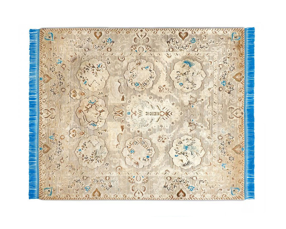Modern carpet Ikat Dragon No. 3B | ElectricBlue | SilkFringes price on request Buy Modern carpet Rug Star Oxidized Ikat Dragon No. 3B | ElectricBlue | SilkFringes