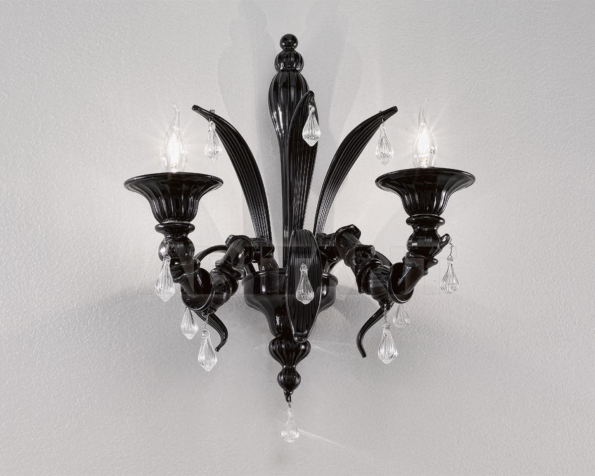 Buy Bracket OR Illuminazione s.r.l.  Murano 1007/A2 CR NERO-CRISTALLO
